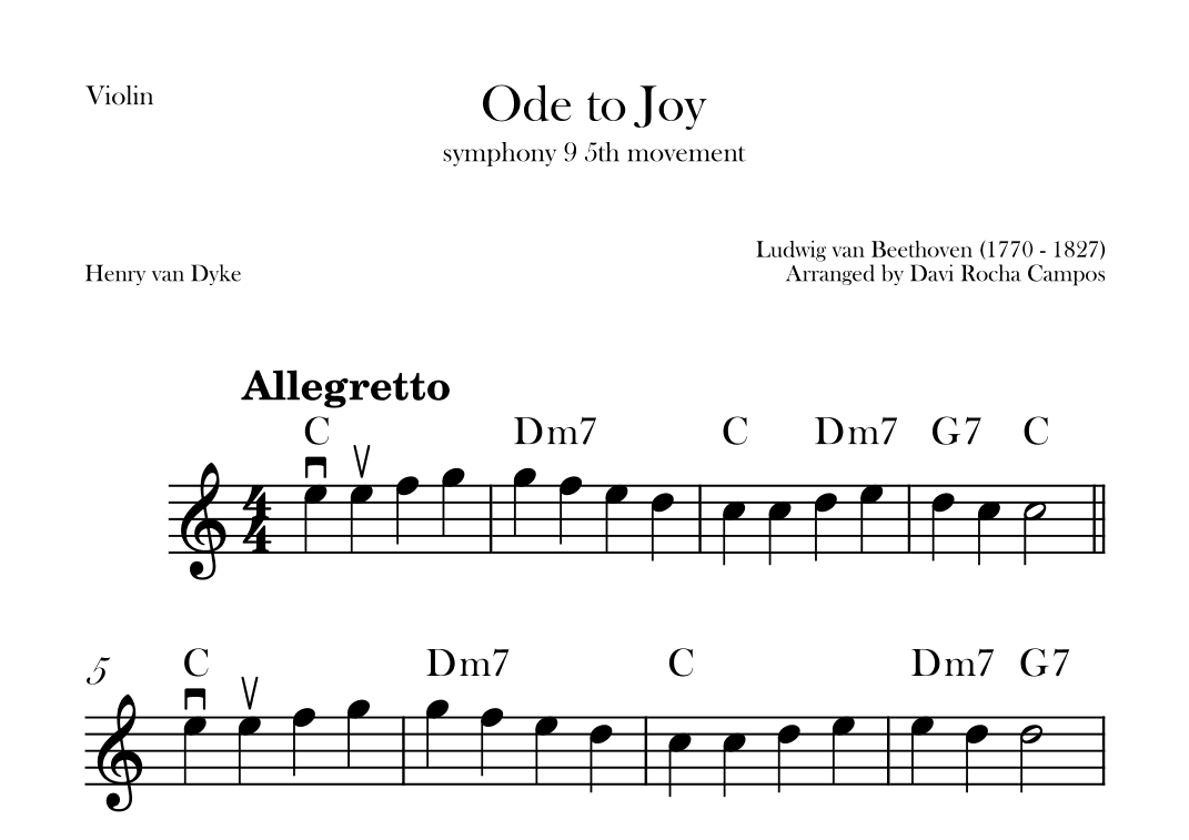 Ode To joy (Symphony 9 5th movement) (arr. Davi Rocha Campos)