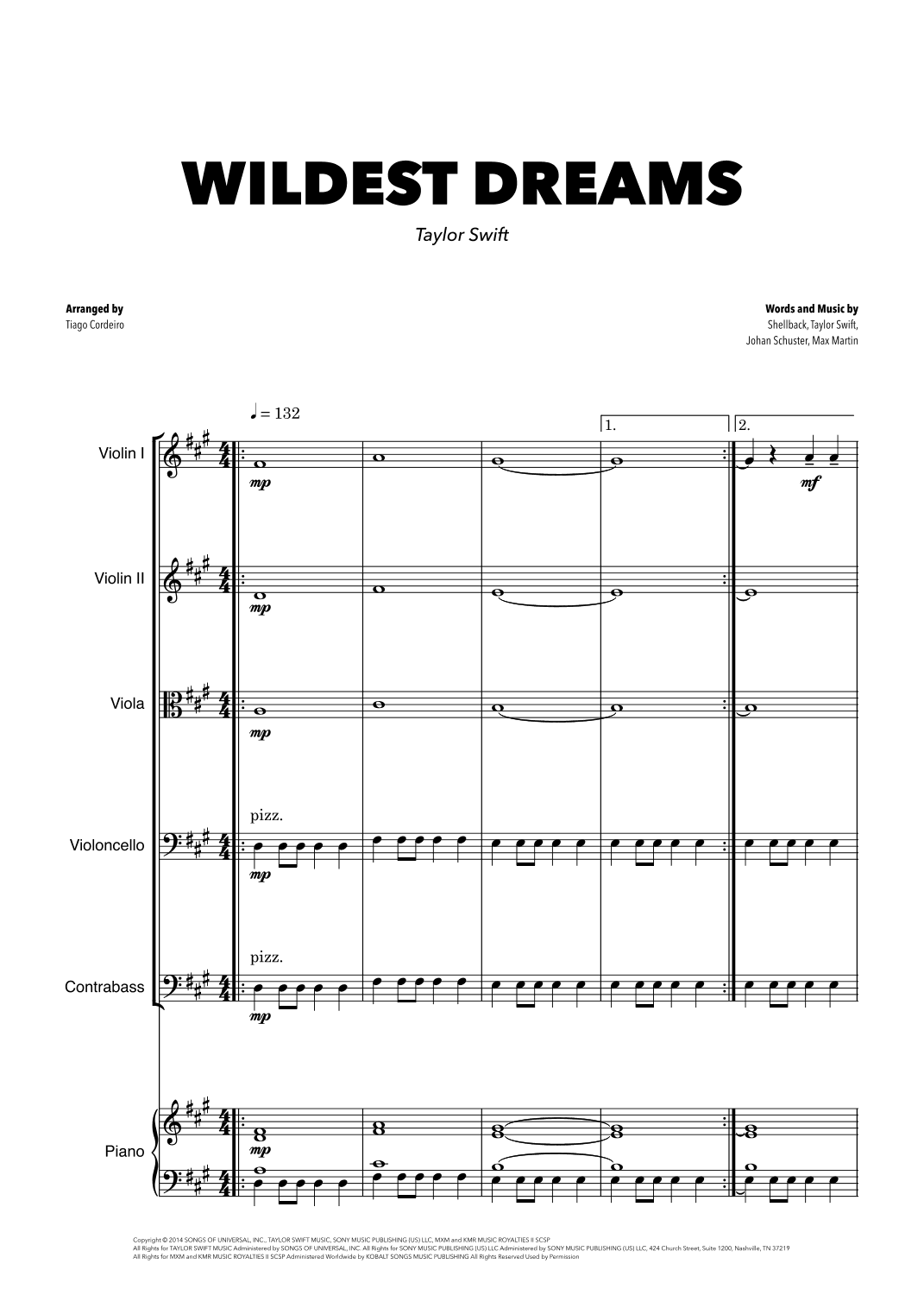Wildest Dreams (arr. Tiago Cordeiro)