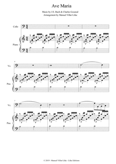 Ave María - Cello and Piano Duet - J.S. Bach & Charles Gounod (arr. Manuel Villar Lifac)