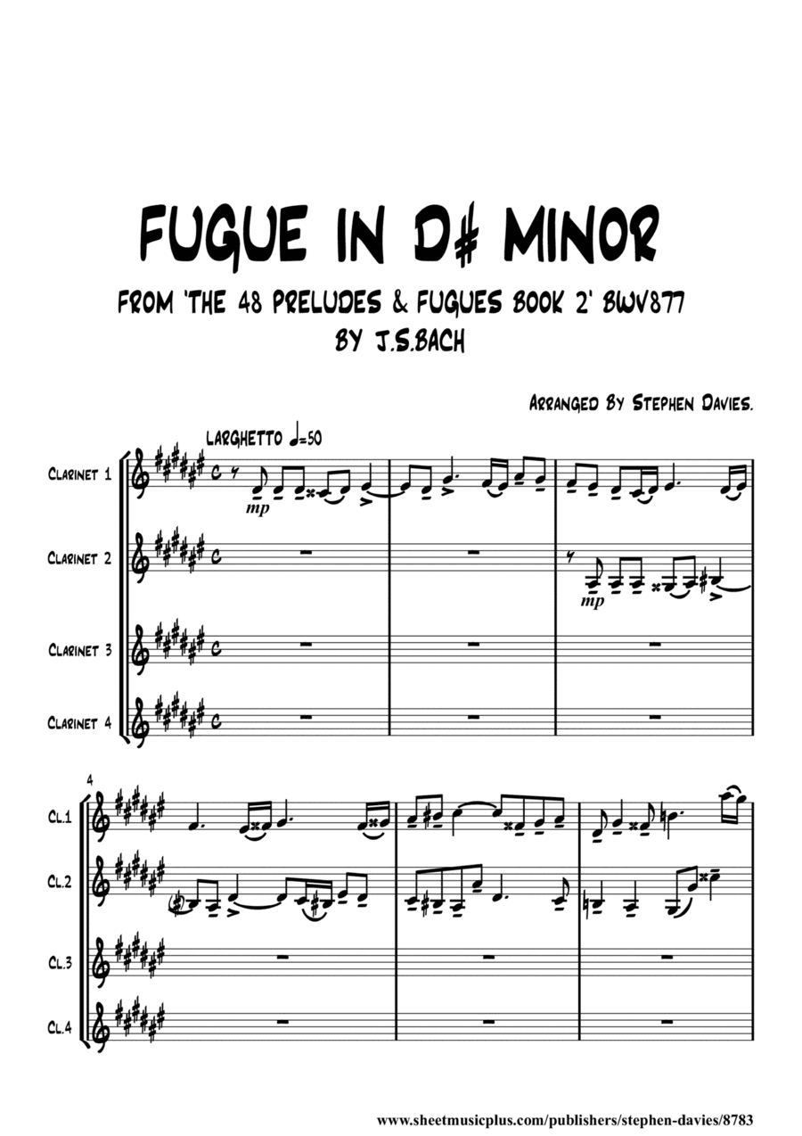 'Fugue In D# Minor' J.S.Bach BWV 877 (arr. Stephen Davies)