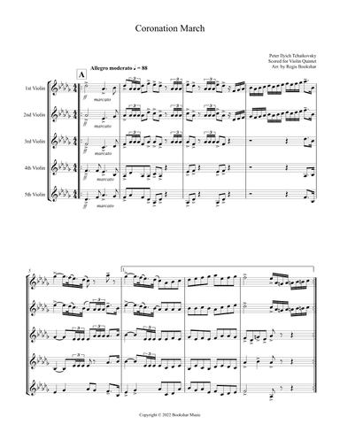 Coronation March (Db) (Violin Quintet) (arr. Regis Bookshar)