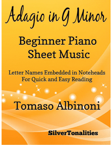Adagio in G Minor Beginner Piano Sheet Music (arr. SilverTonalities)