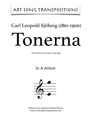 SJÖBERG: Tonerna (transposed to A minor) (arr. ArtSongTranspositions.com)