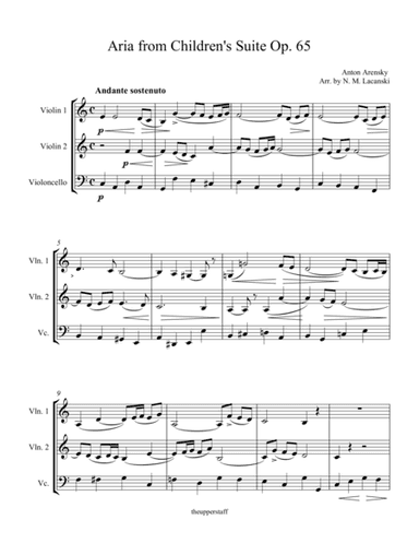Aria from Children's Suite Op. 65 (arr. Nick Lacanski)