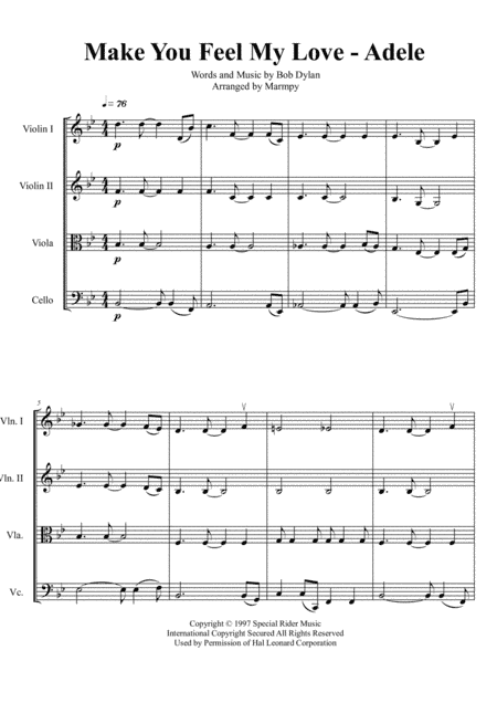 Make You Feel My Love (arr. Marmpy)