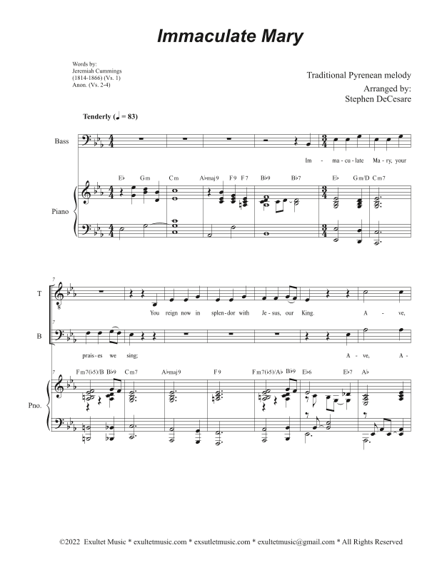 Immaculate Mary (Duet for Tenor and Bass solo) (arr. Stephen DeCesare)