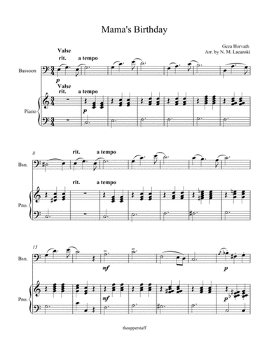 Mama's Birthday (arr. Nick Lacanski)
