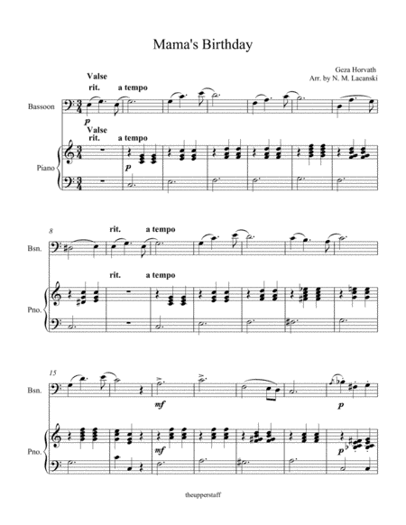 Mama's Birthday (arr. Nick Lacanski)