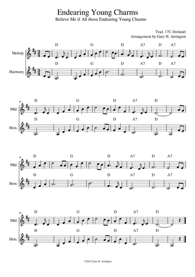 Endearing Young Charms (arr. Gary H. Arrington)