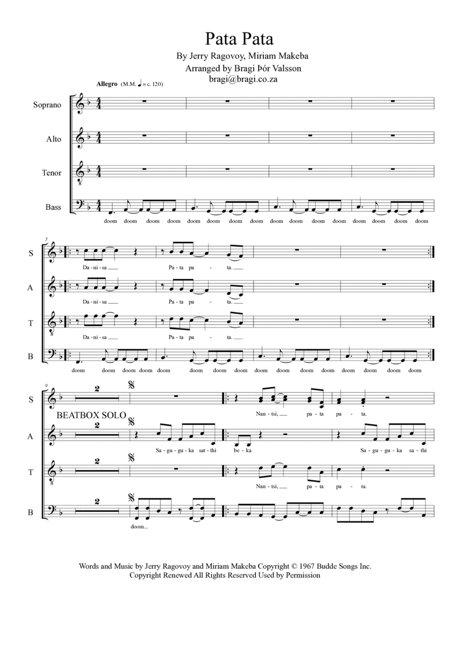 Pata Pata (arr. Bragi Thor Valsson)