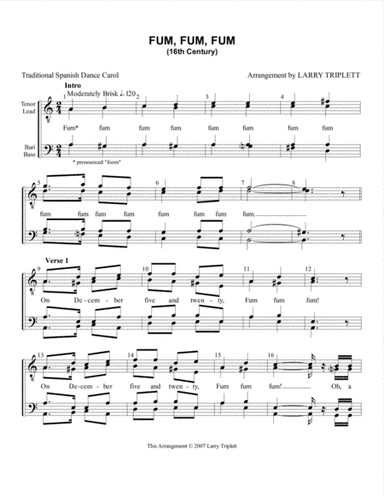 Fum, Fum, Fum (arr. Larry Triplett)