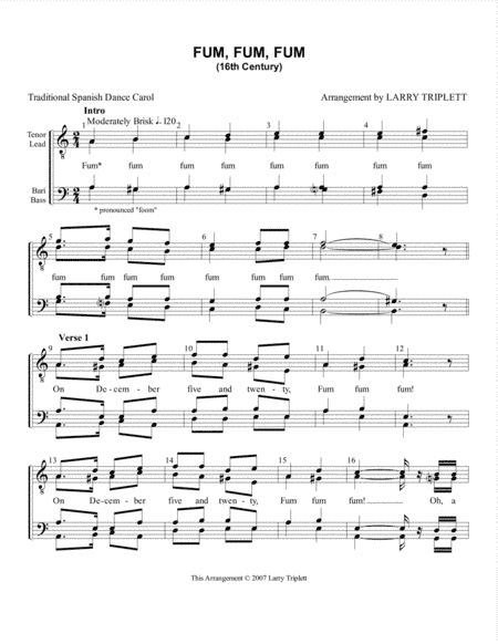 Fum, Fum, Fum (arr. Larry Triplett)