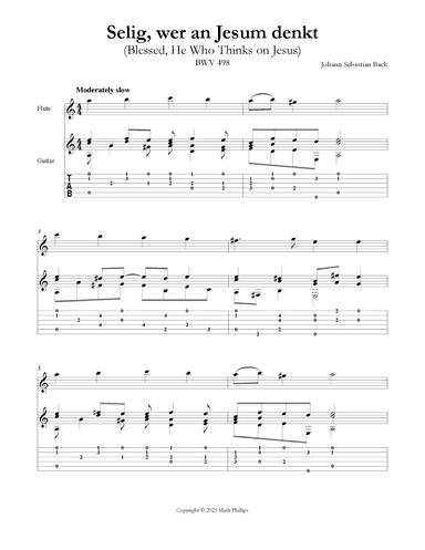 Selig, wer an Jesum denkt (Blessed, He Who Thinks on Jesus) (arr. Mark Phillips)