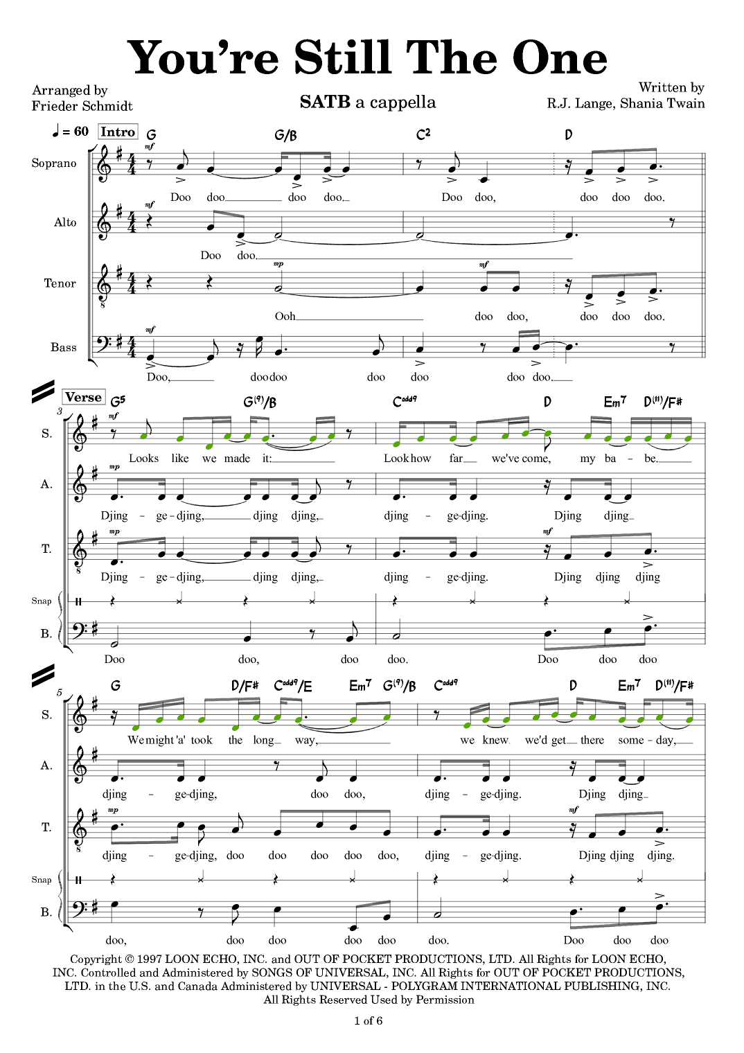 You're Still The One (arr. Frieder Schmidt)