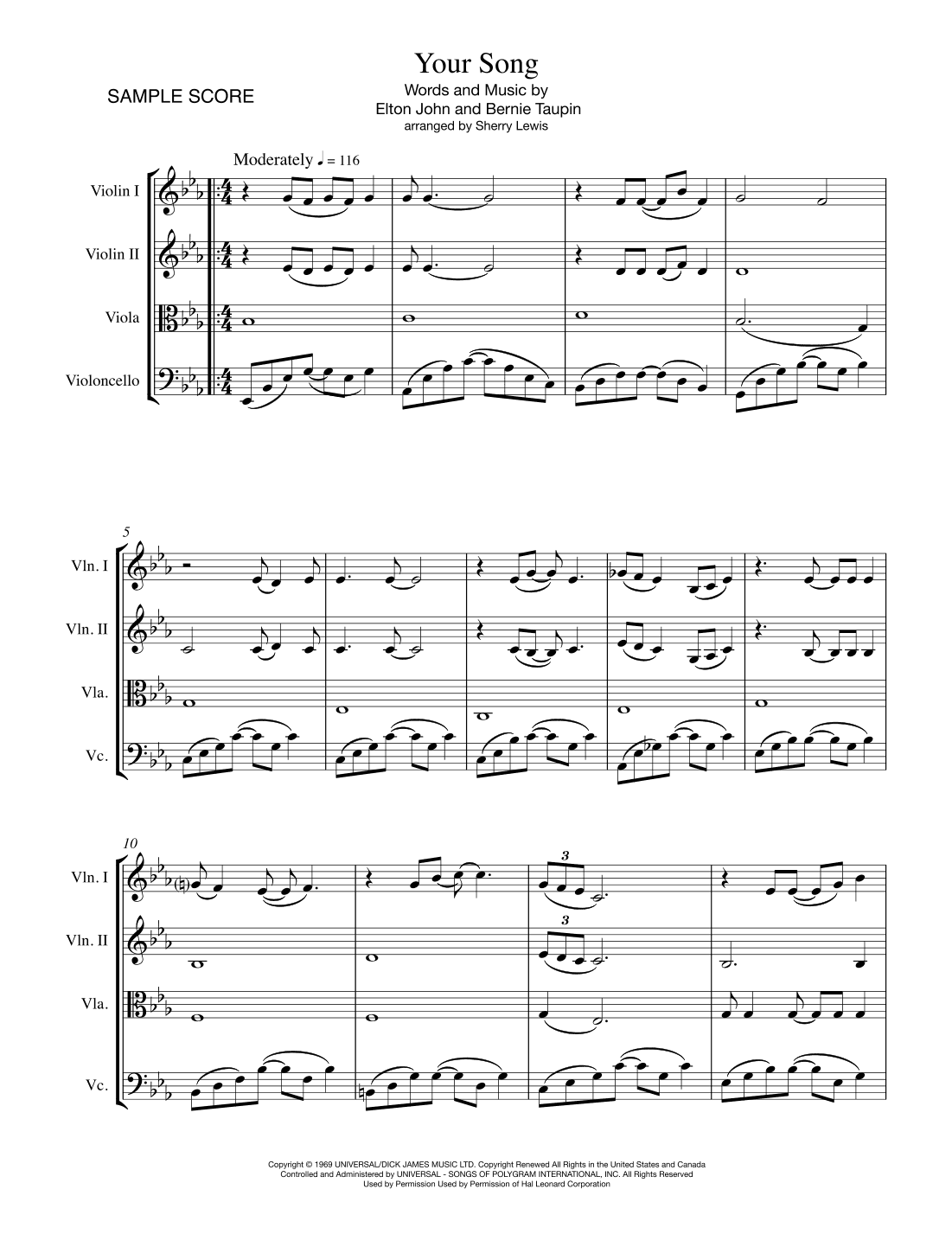 Your Song (arr. Sherry Lewis)