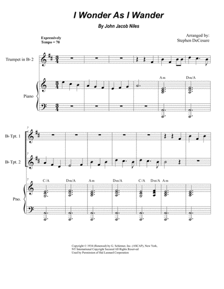I Wonder As I Wander (arr. Stephen DeCesare)