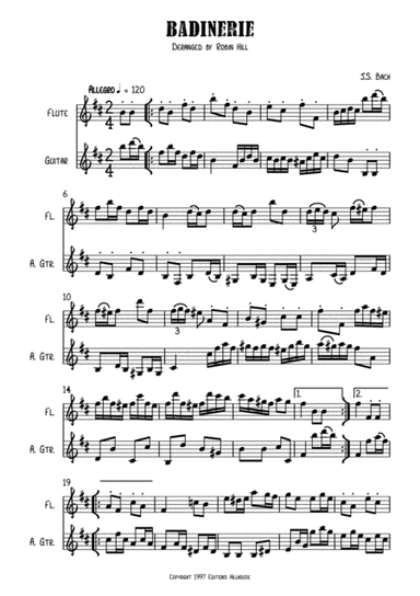 Badinerie for flute and guitar (arr. Robin Hill)
