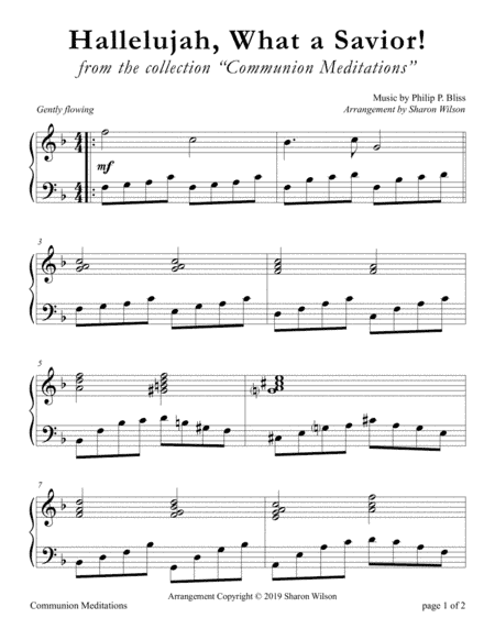Hallelujah, What a Savior! (LARGE PRINT Piano Solo) (arr. Sharon Wilson)