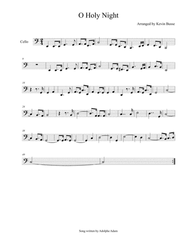 O Holy Night - Cello (arr. Kevin Busse)