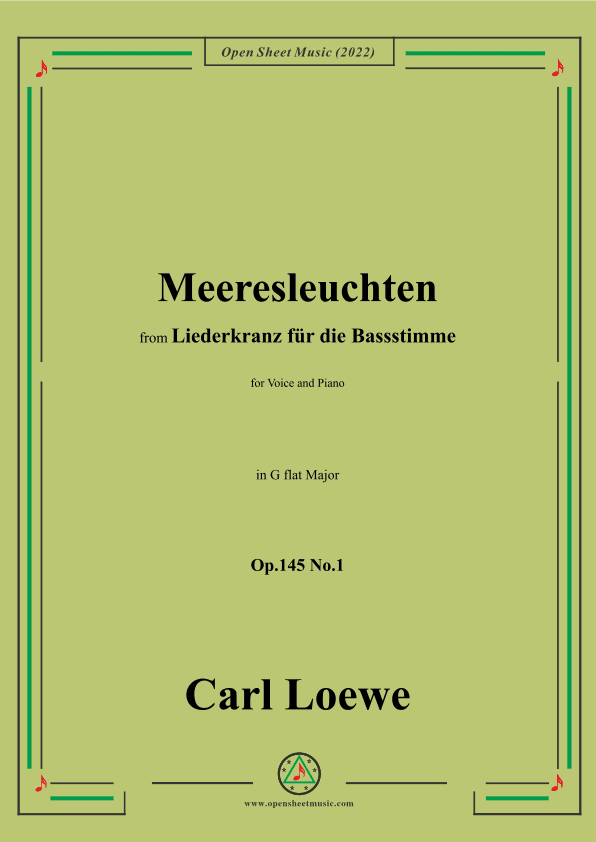 Loewe-Meeresleuchten,in G flat Major,Op.145 No.1 (arr. OSM Press)