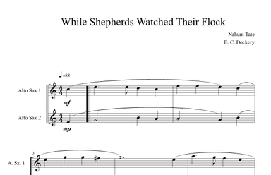 While Shepherds Watched Their Flock (Alto Sax Duet) (arr. B. C. Dockery)