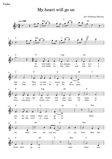 My Heart Will Go On (love Theme From 'titanic') (arr. Veridiana Oliveira)