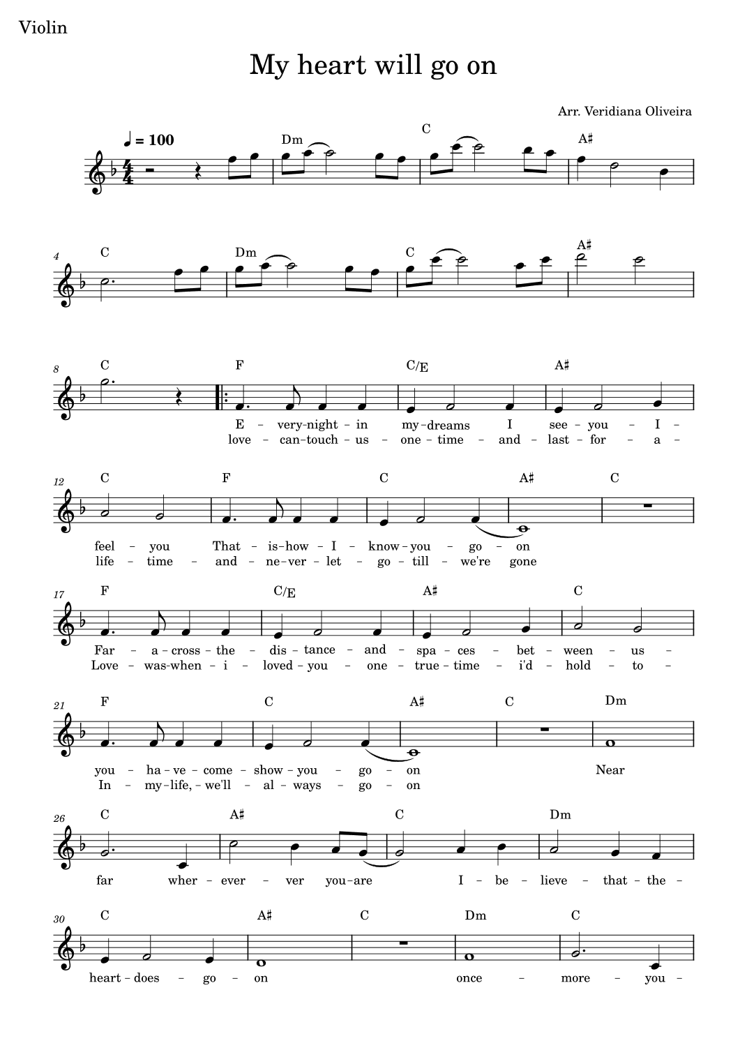 My Heart Will Go On (love Theme From 'titanic') (arr. Veridiana Oliveira)