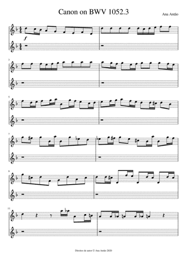 Canon on BWV 1052.3 Praeludium