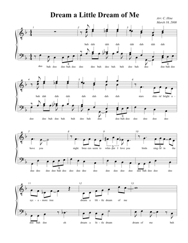 Dream A Little Dream Of Me (arr. Clay Hine)