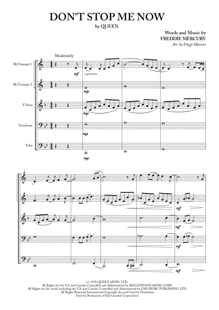 Don't Stop Me Now (arr. Diego Marani)