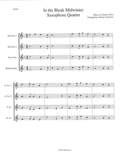 In the Bleak Midwinter for Saxophone Quartet (SATB or AATB) (arr. Jeremy Corcoran)