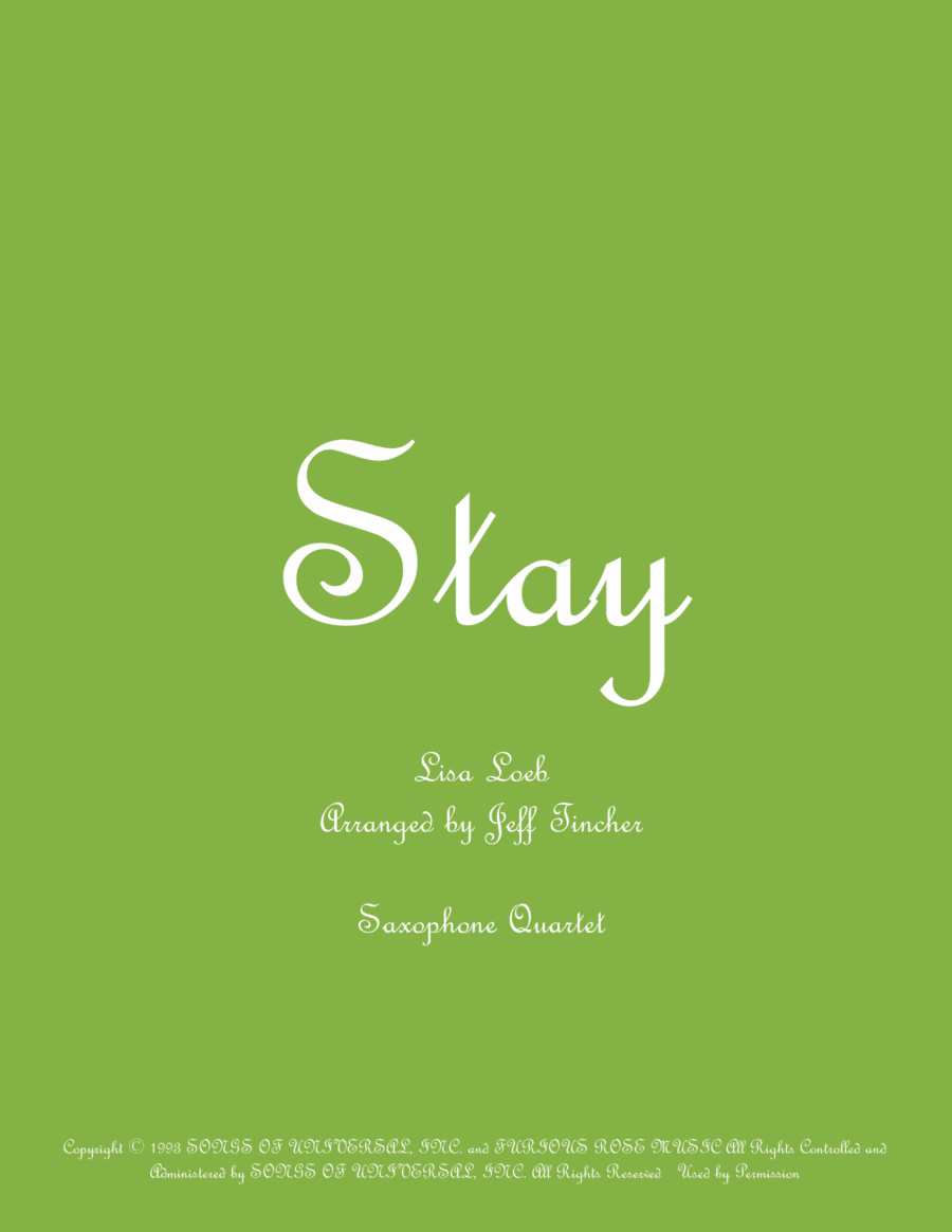 Stay (arr. Jeff Tincher)