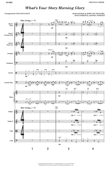 What's Your Story, Morning Glory - Score Only (arr. William Longo)