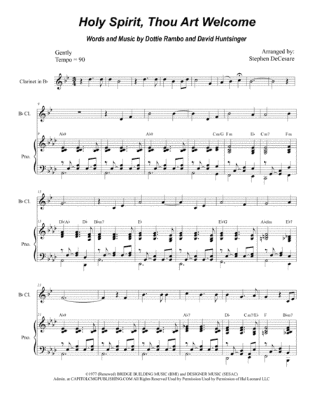 Holy Spirit, Thou Art Welcome (arr. Stephen DeCesare)