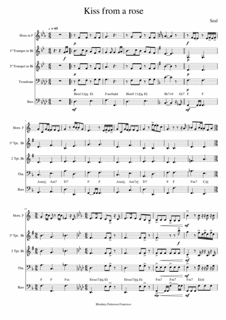 Kiss From A Rose (arr. RHODNEY PETTERSON FRANCISCO)