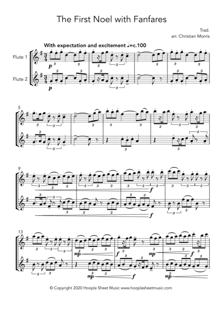 The First Noel with Fanfares (arr. Hoopla Sheet Music)