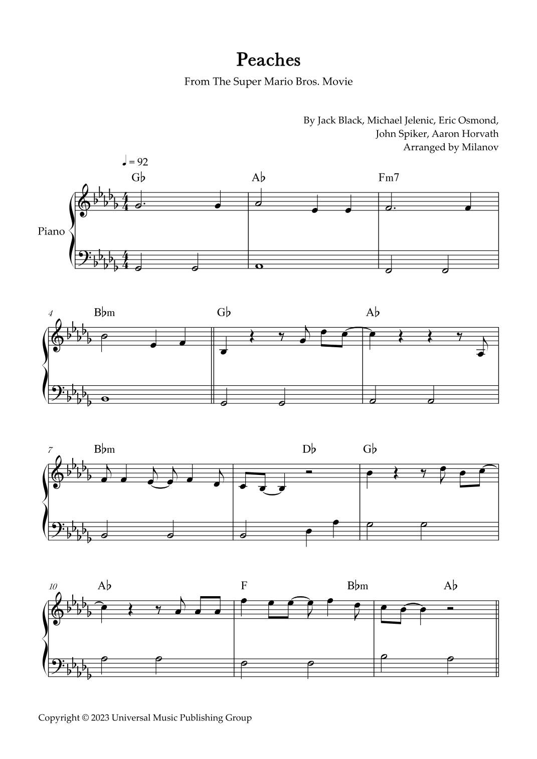 Peaches (arr. Milanov)