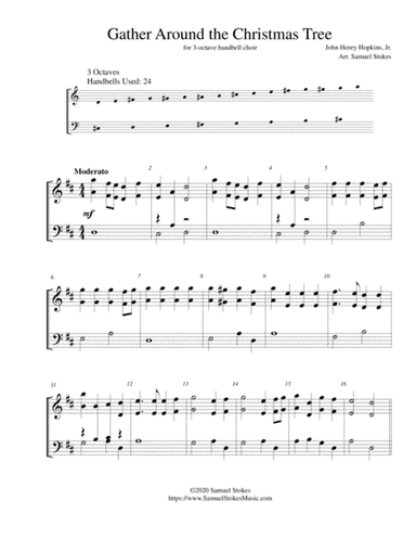 Gather Around the Christmas Tree - for 3-octave handbell choir (arr. Samuel Stokes)