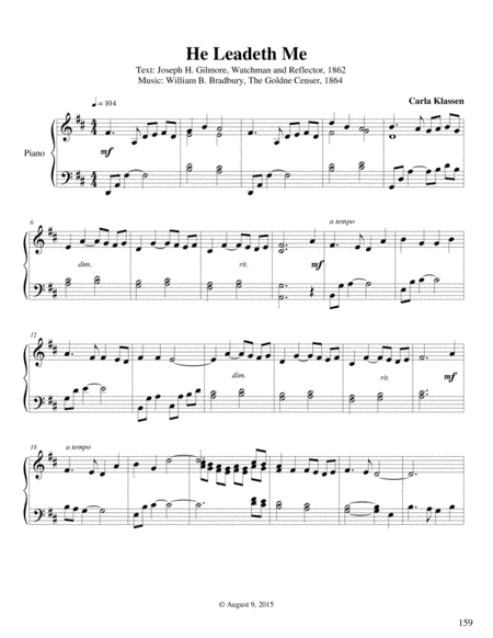 He Leadeth Me (arr. Carla Klassen)