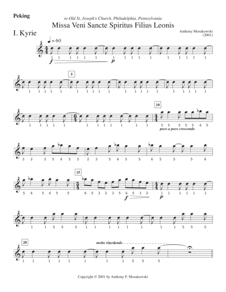 Missa Veni Sancte Spiritus Filius Leonis - Parts