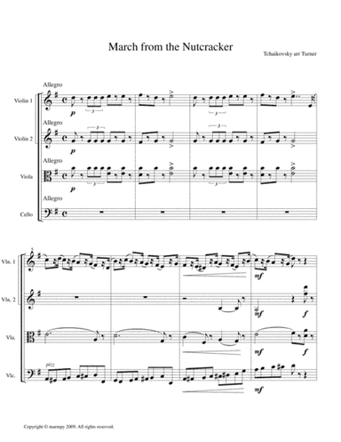 March from the Nutcracker by Tchaikovsky (arranged for String Quartet) (arr. Marmpy)