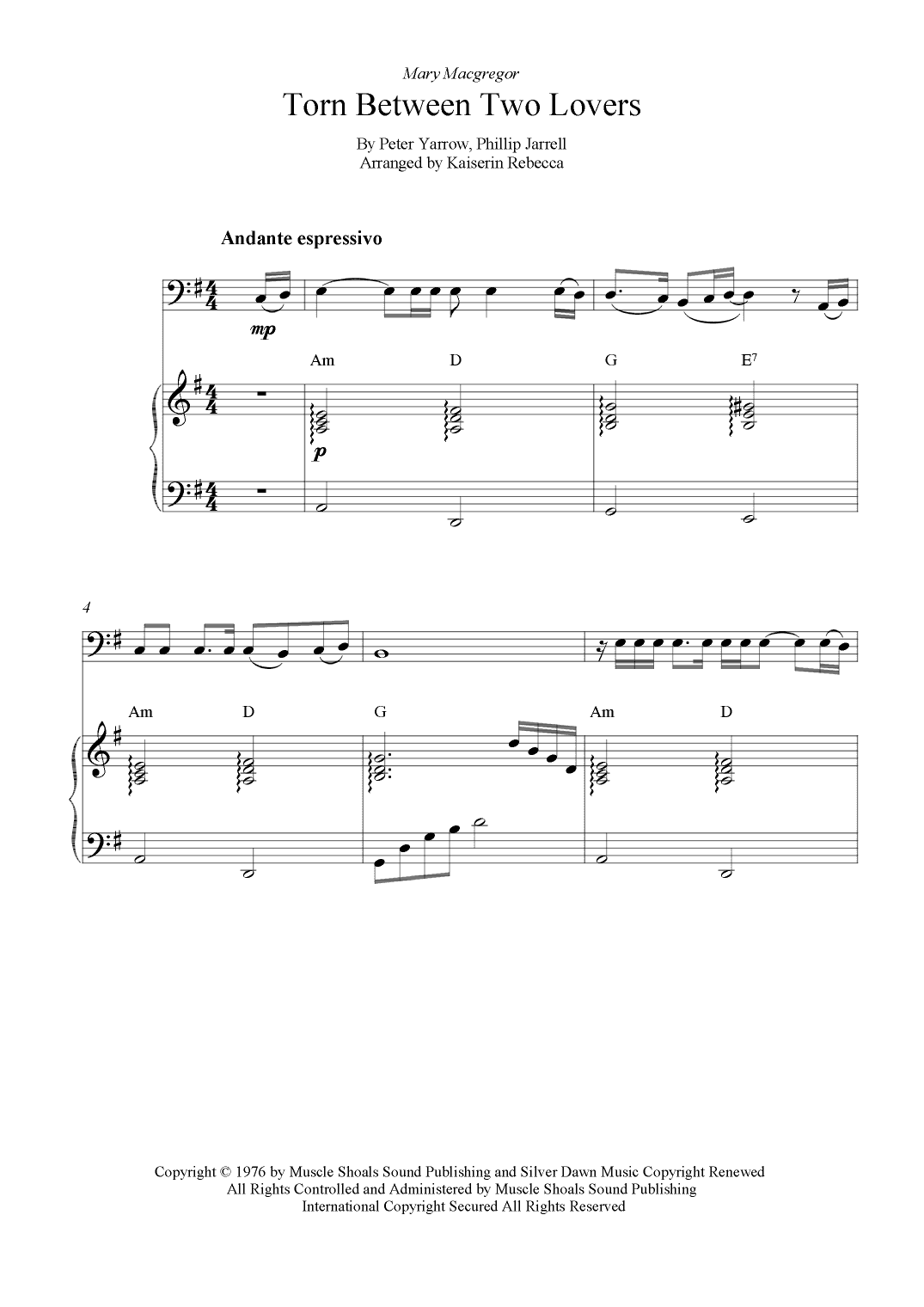 Torn Between Two Lovers (arr. Kaiserin Rebecca)