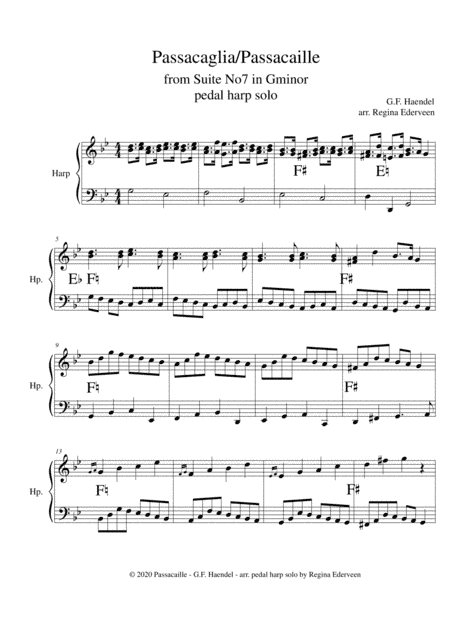 Passacaille (Haendel) - pedal harp solo