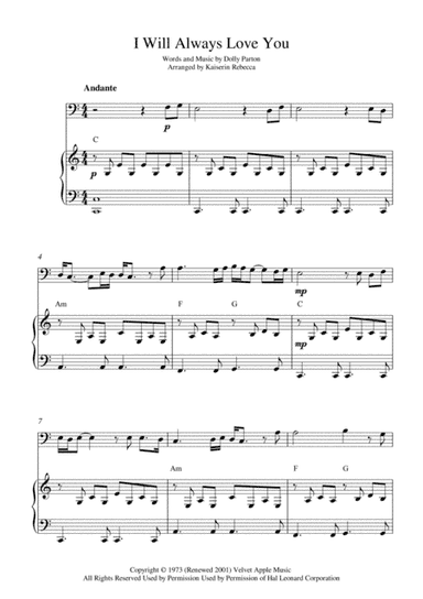 I Will Always Love You (arr. Kaiserin Rebecca)