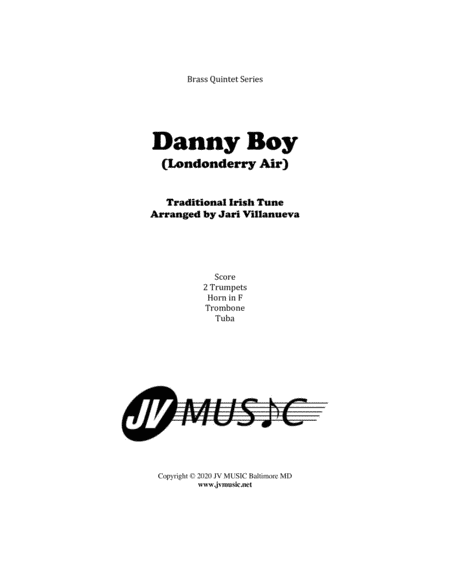 Danny Boy (Londonderry Air) for Brass Quintet (arr. Jari Villanueva)