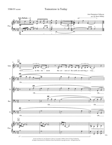 Tomorrow Is Today (arr. Steve Milloy)