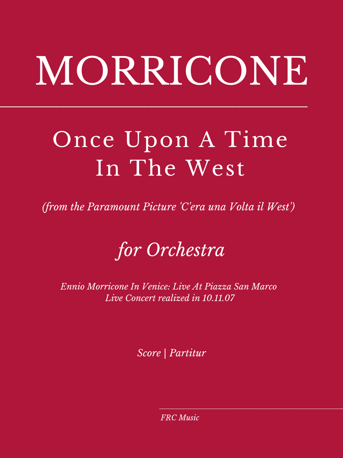 Once Upon A Time In The West (arr. Flavio Regis Cunha)