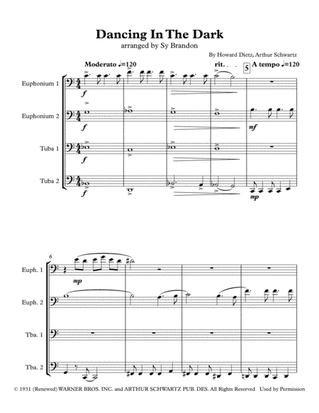 Dancing In The Dark (arr. Sy Brandon)