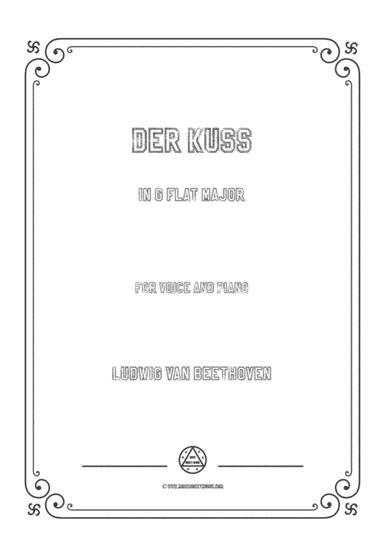 Beethoven-Der Kuss in G flat Major,for voice and piano (arr. MSM)