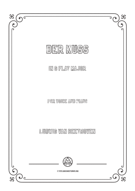 Beethoven-Der Kuss in G flat Major,for voice and piano (arr. MSM)